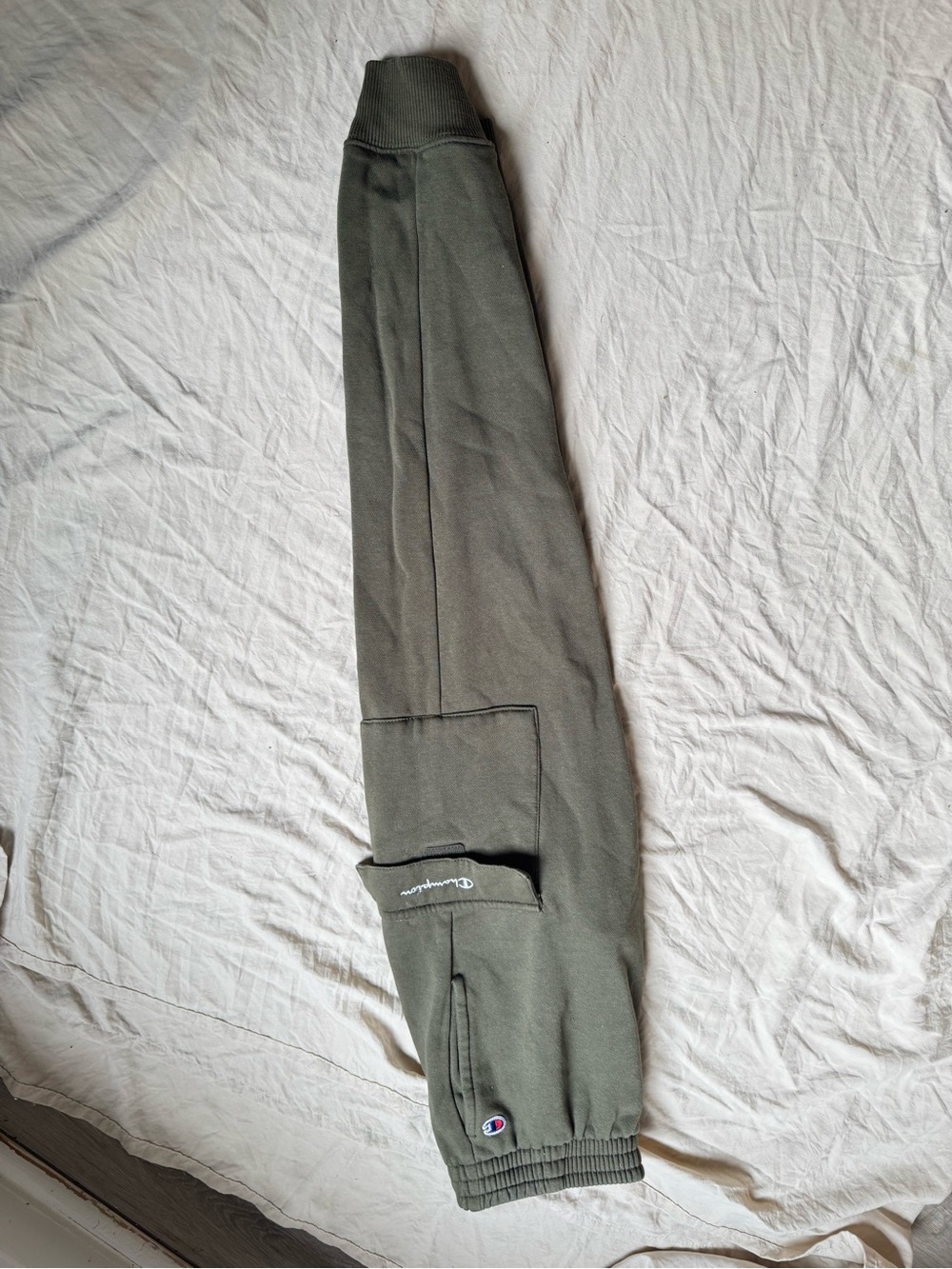 Champion Boys Cargo Jogger Sweatpants Size L 14-16 Olive Green